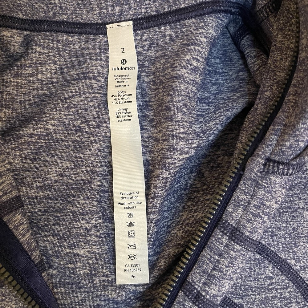 Lululemon Stride II Jacket Womens Size 2 Full Zip Hood Thumb Holes Moisture Wick - Picture 8 of 8